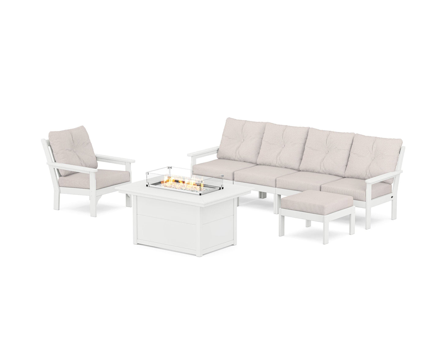 Vineyard Sectional Lounge and Fire Pit Set
