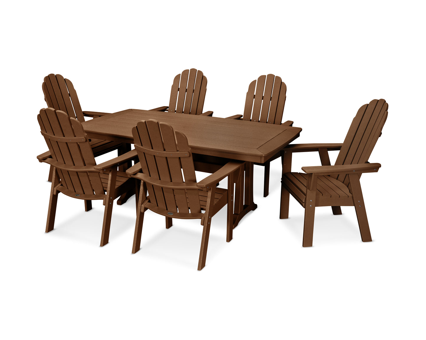 Vineyard Curveback Adirondack 7-Piece Dining Set with Trestle Legs