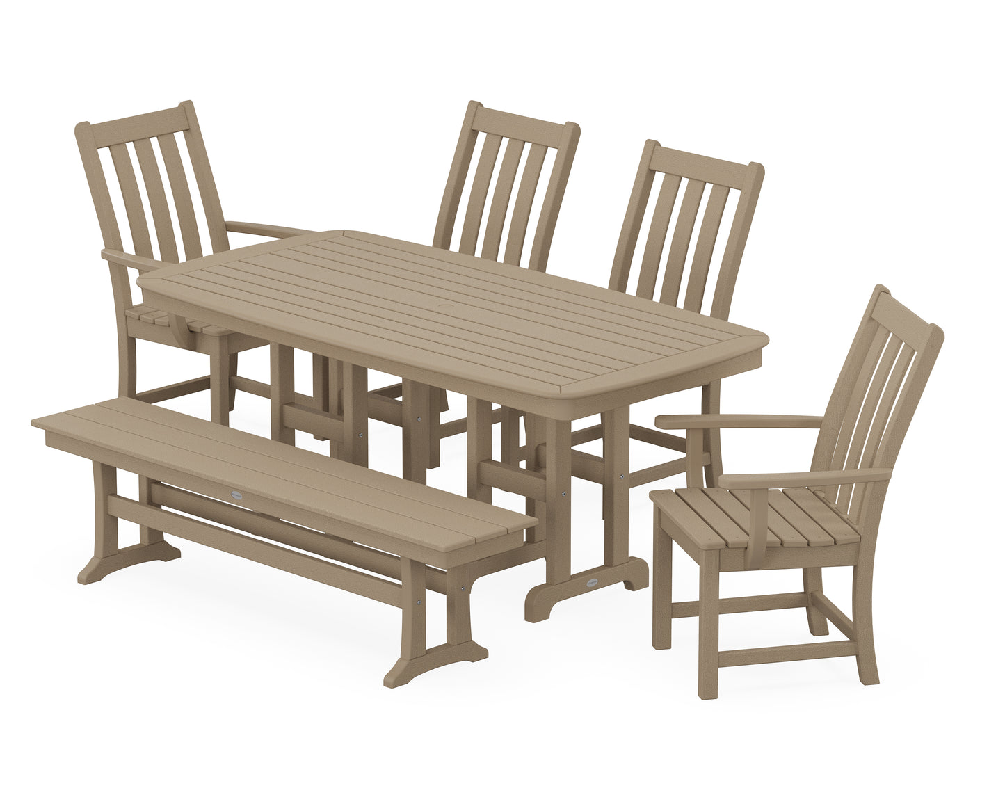 Vineyard 6-Piece Dining Set with Bench