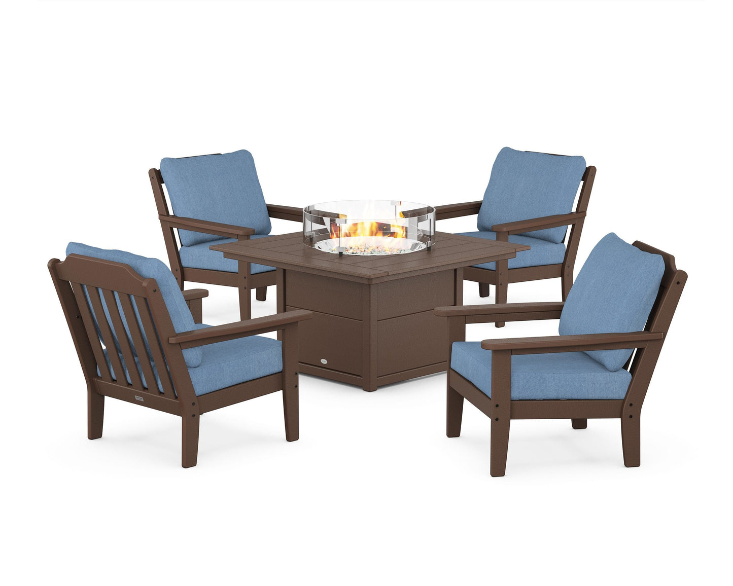 Cottage 5-Piece Deep Seating Set with Fire Pit Table