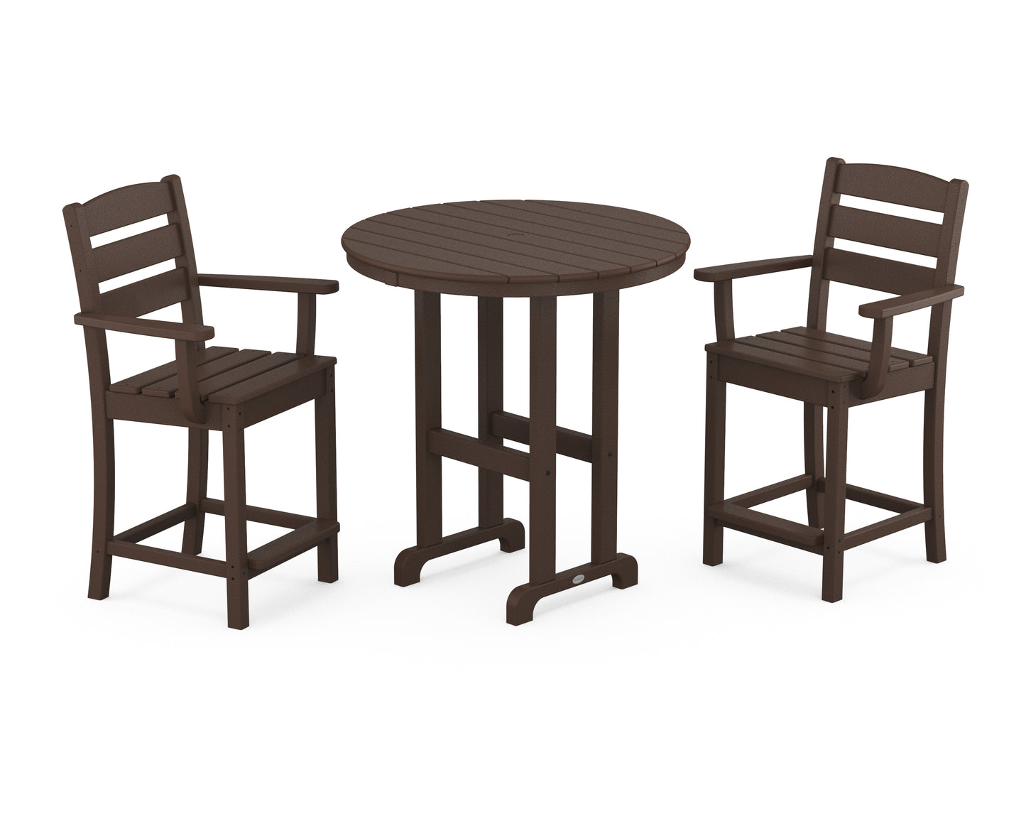 Lakeside 3-Piece Round Farmhouse Arm Chair Counter Set