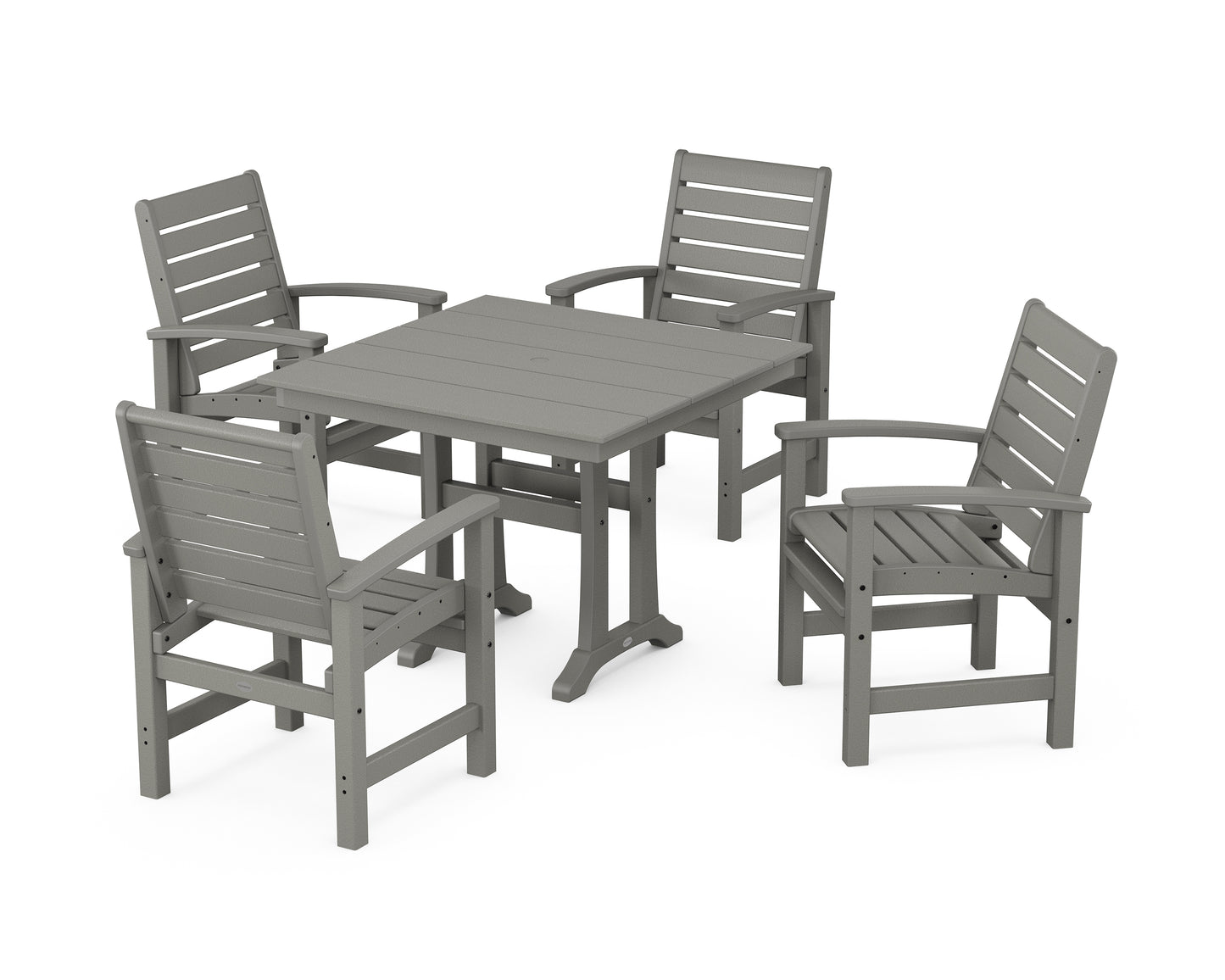 Signature 5-Piece Farmhouse Dining Set With Trestle Legs