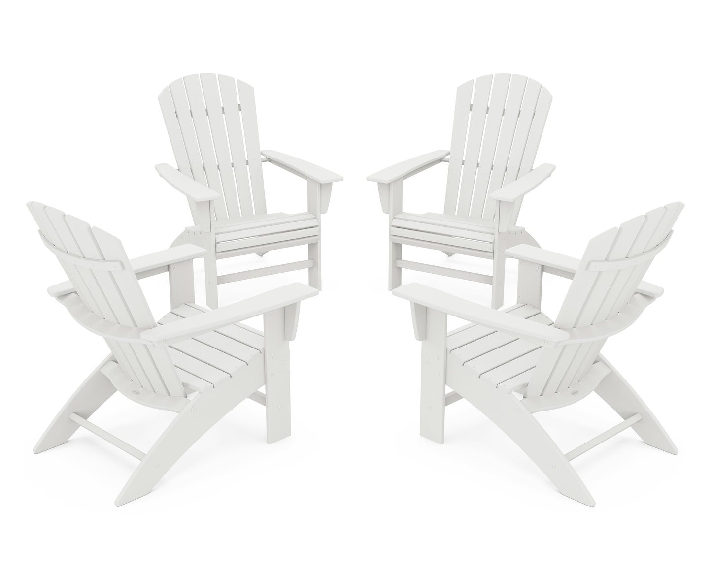 4-Piece Nautical Curveback Adirondack Chair Conversation Set