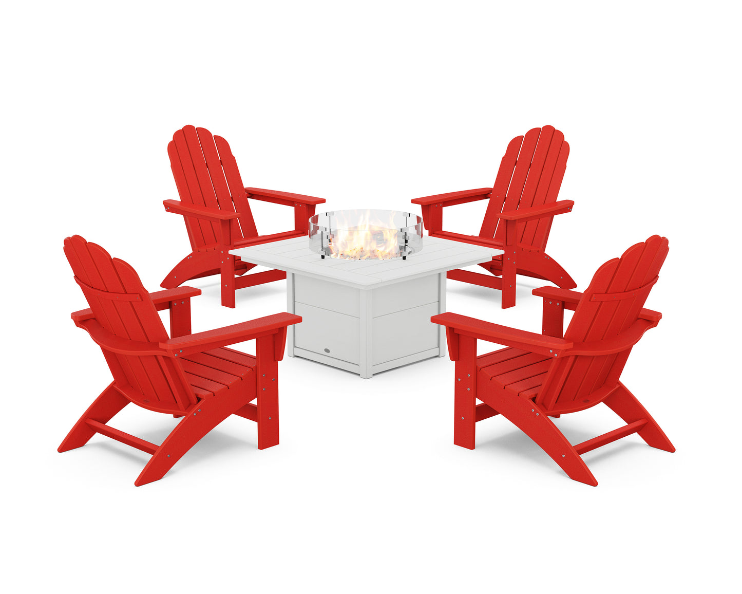 5-Piece Vineyard Grand Adirondack Conversation Set with Fire Pit Table