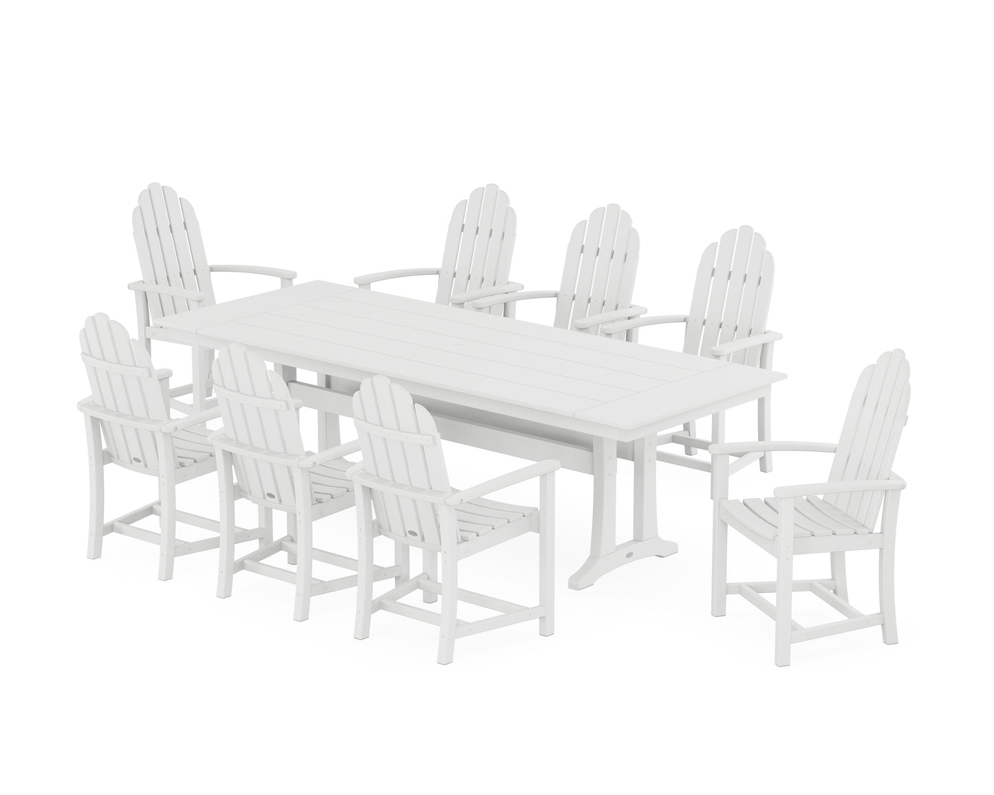 Classic Adirondack 9-Piece Farmhouse Dining Set with Trestle Legs