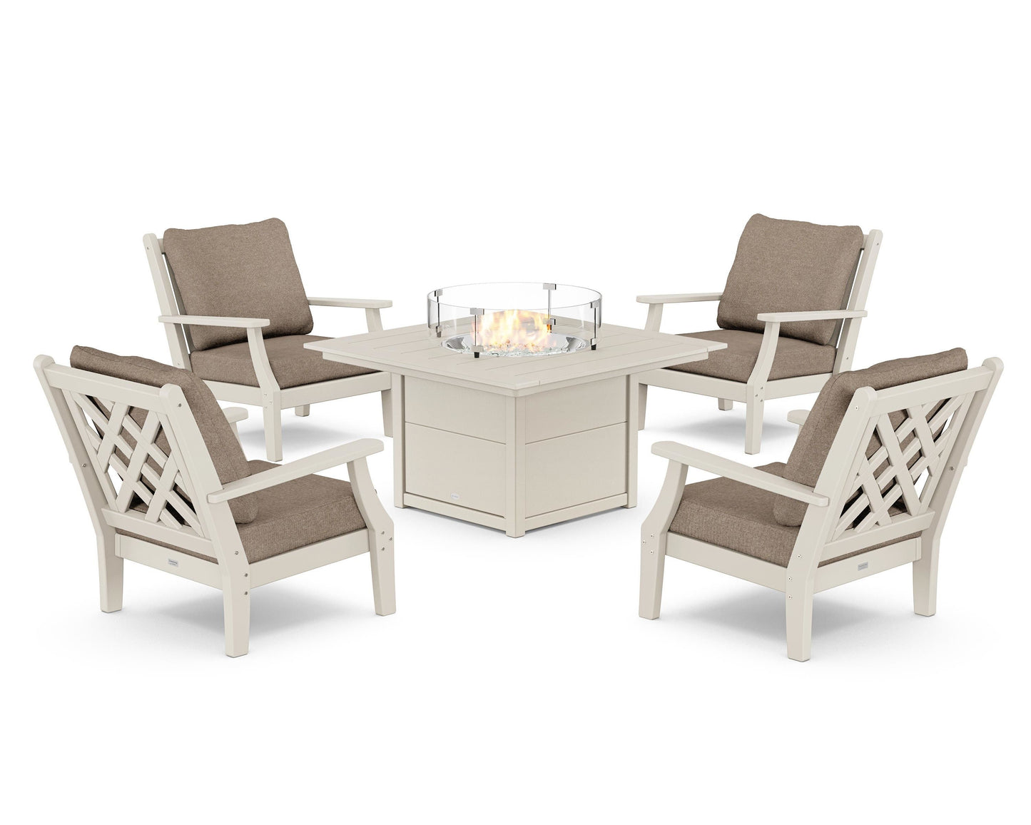 Wovendale 5-Piece Deep Seating Set with Fire Pit Table