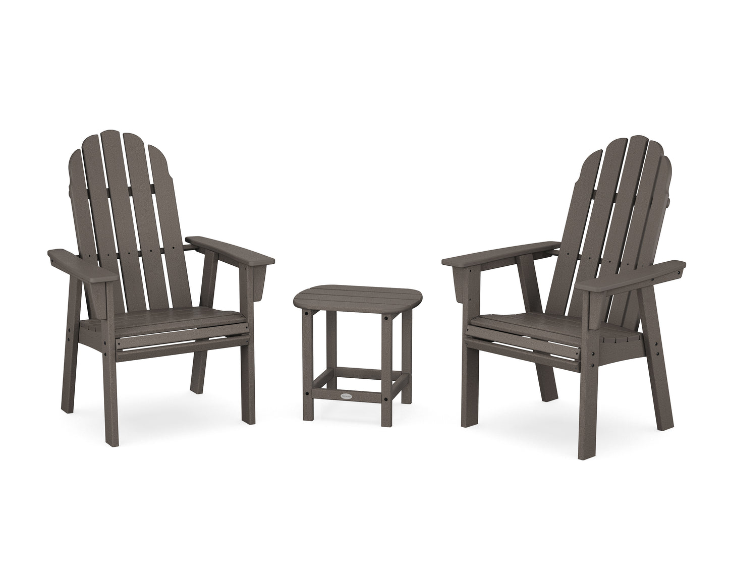 Vineyard 3-Piece Curveback Upright Adirondack Chair Set