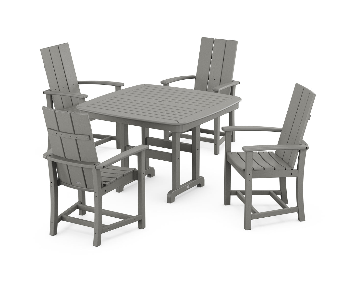 Modern Adirondack 5-Piece Dining Set with Trestle Legs