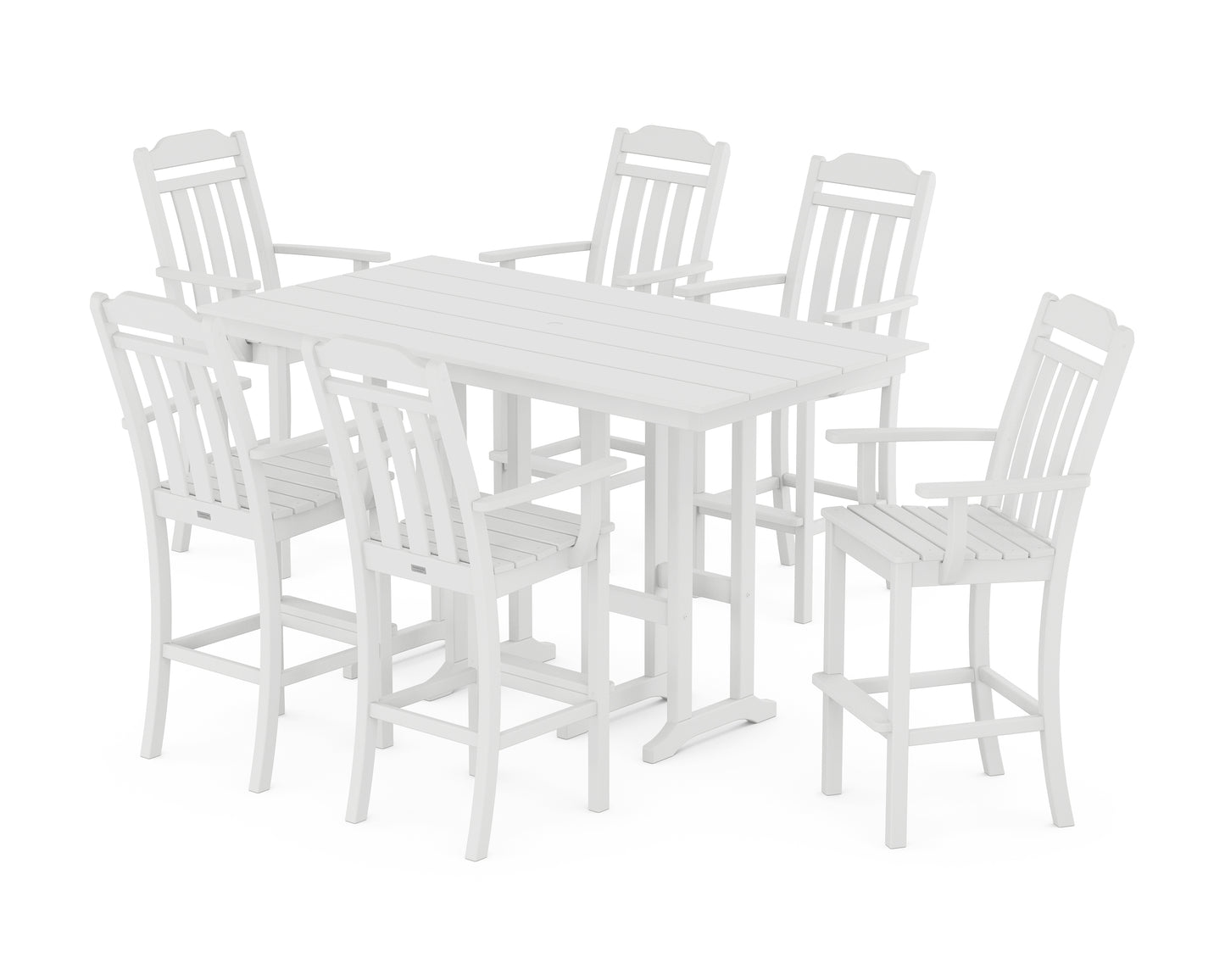 Cottage Arm Chair 7-Piece Farmhouse Bar Set