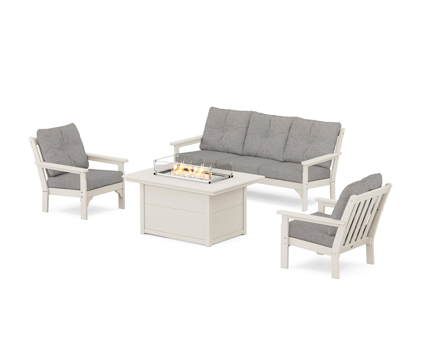 Vineyard Deep Seating Fire Pit Table Set
