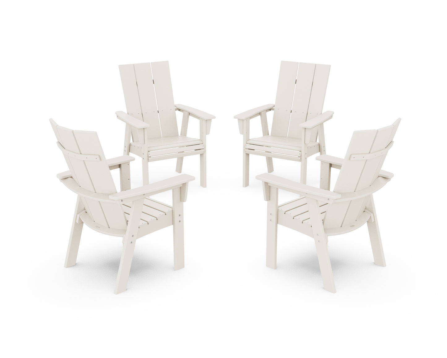 Modern 4-Piece Curveback Upright Adirondack Conversation Set