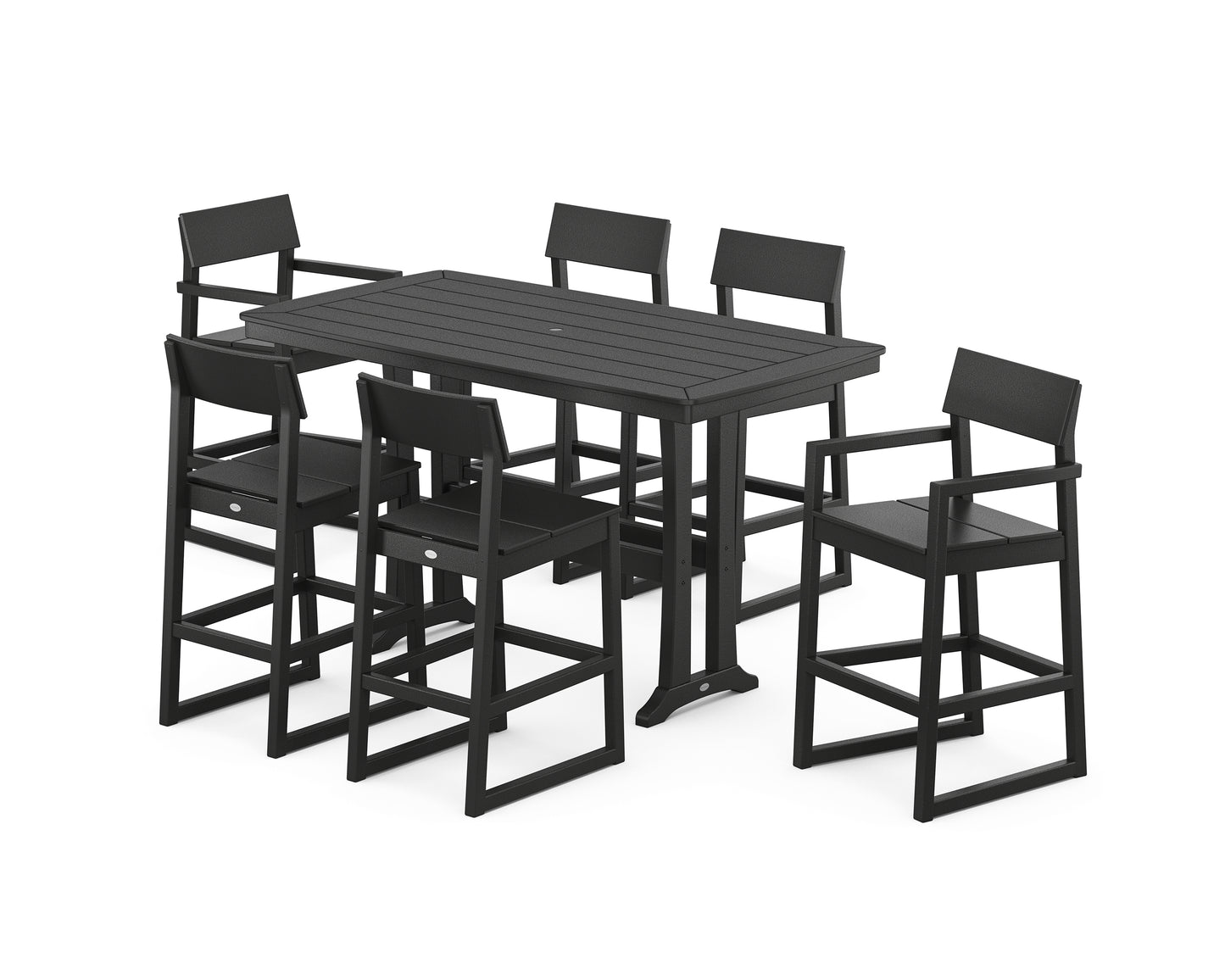 EDGE 7-Piece Bar Set with Trestle Legs