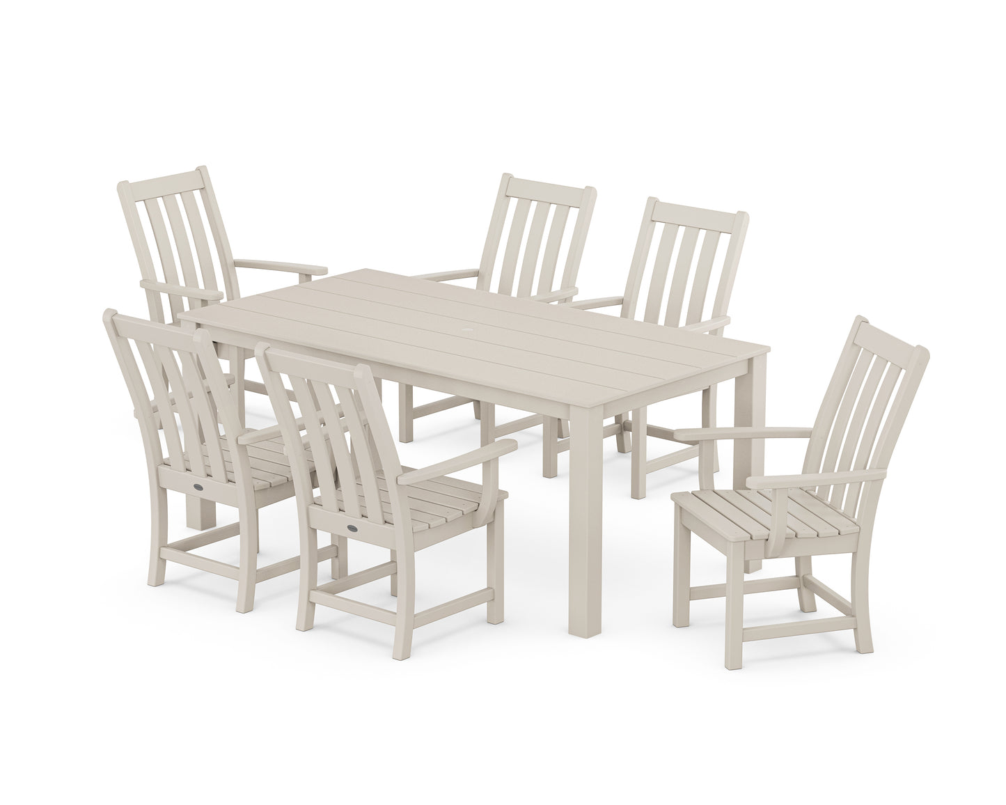 Vineyard 7-Piece Parsons Arm Chair Dining Set