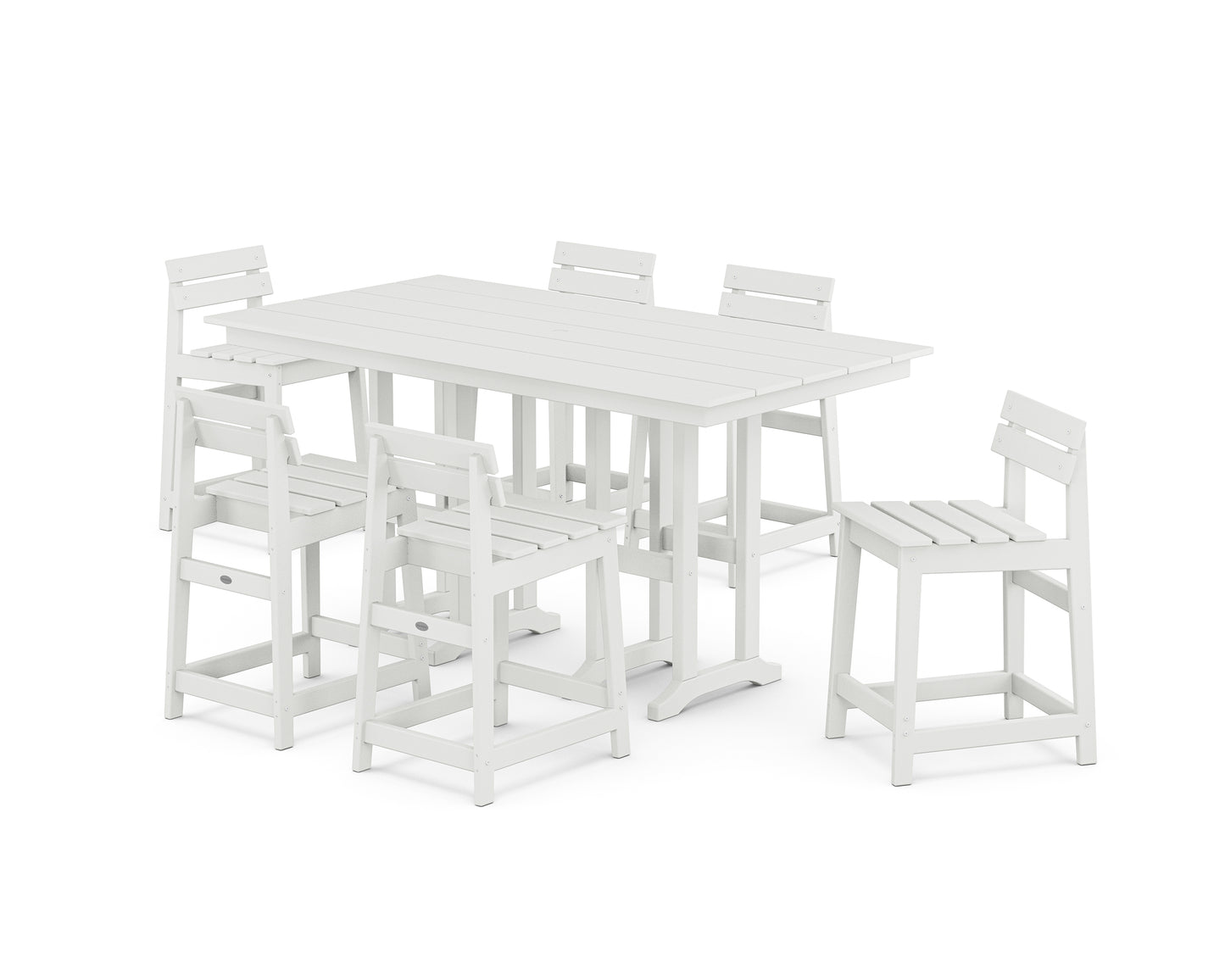 Modern Studio Plaza Lowback Counter Chair 7-Piece Set