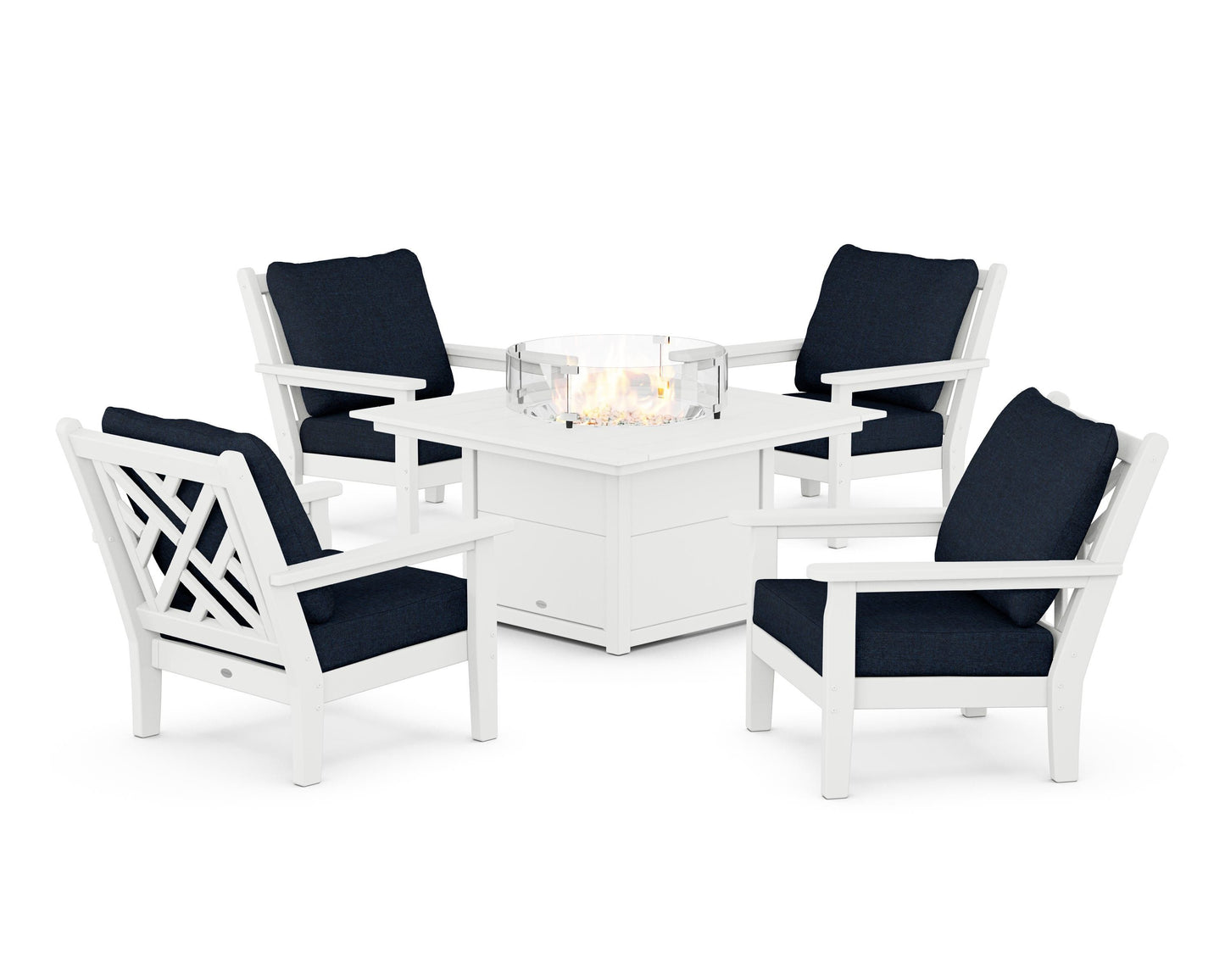 Chippendale 5-Piece Deep Seating Set with Fire Pit Table