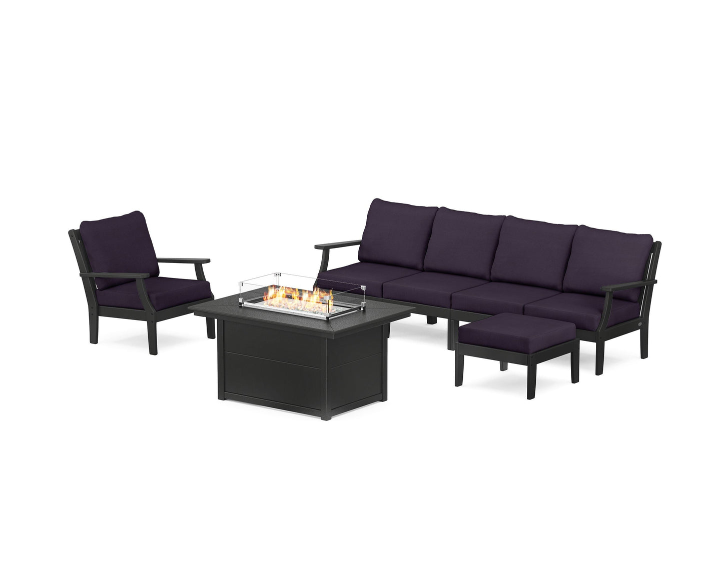 Braxton Sectional Lounge and Fire Pit Set