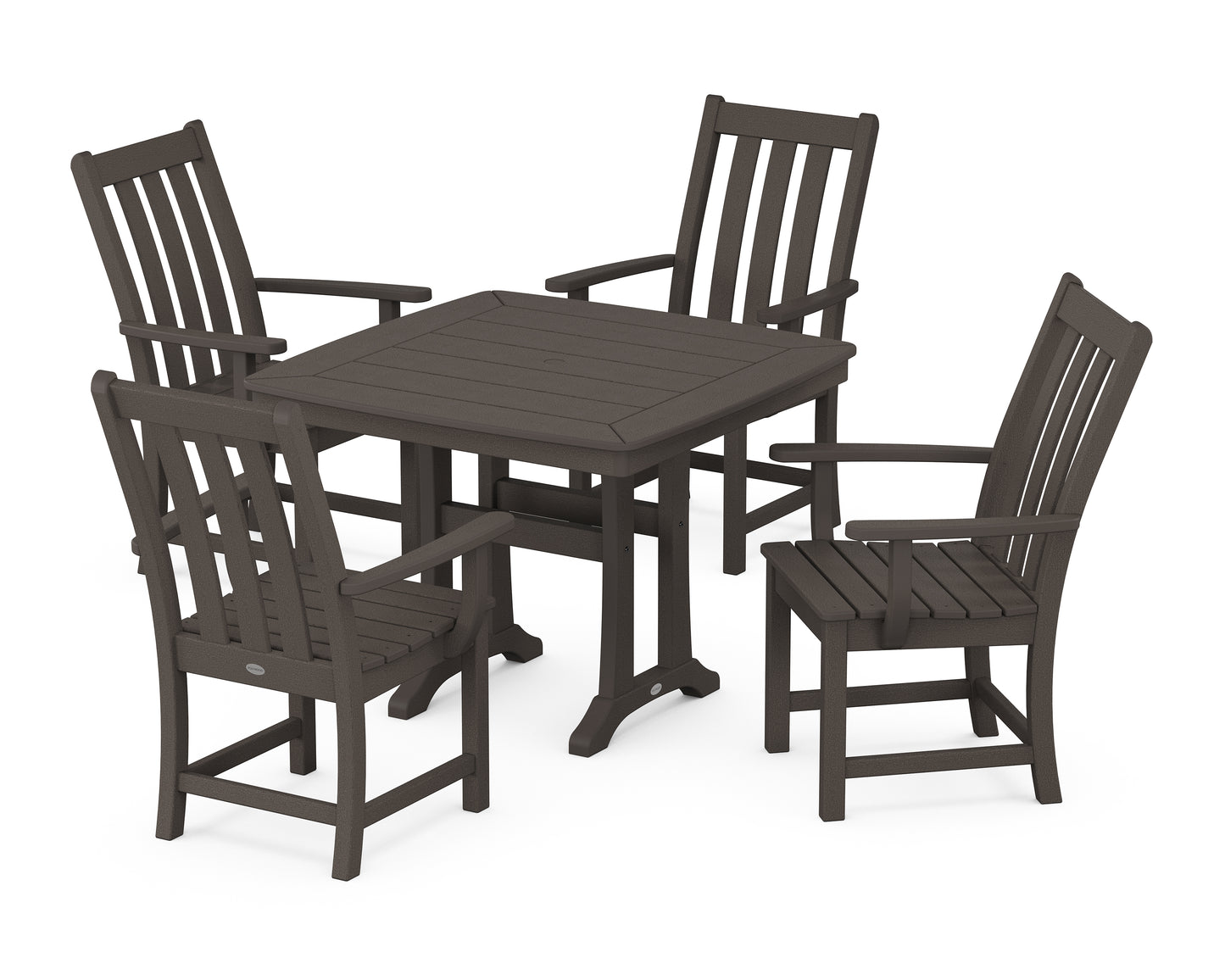 Vineyard 5-Piece Dining Set with Trestle Legs