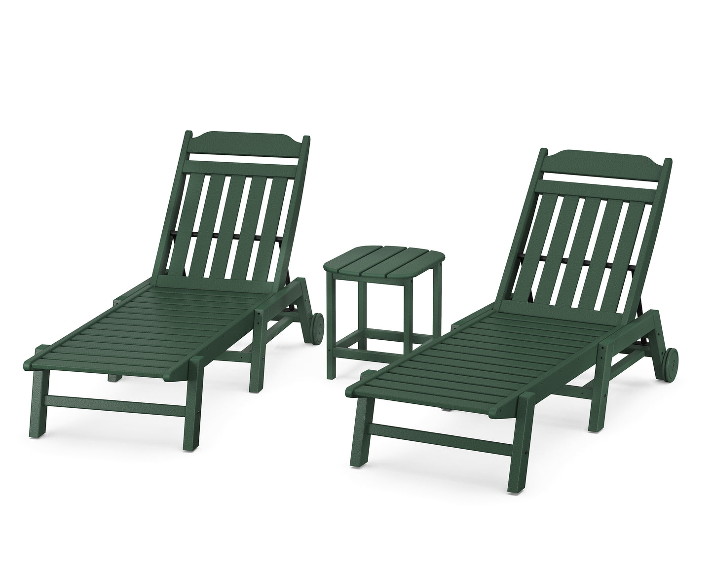 Cottage 3-Piece Chaise Set with Wheels