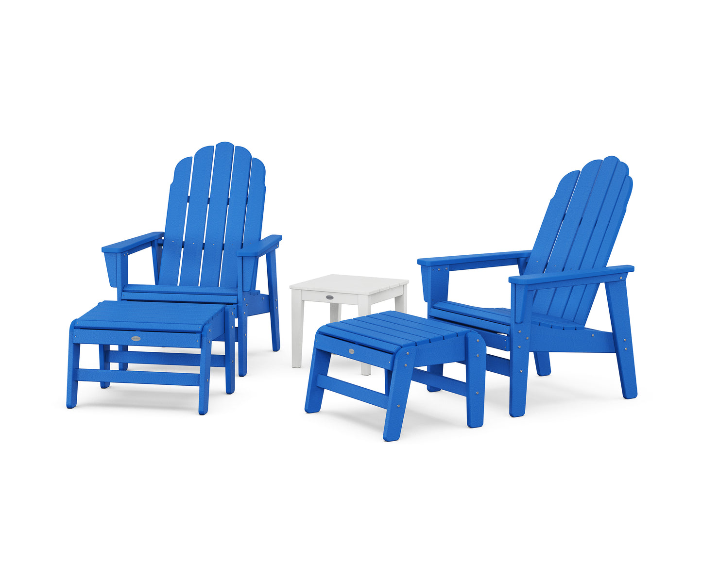 5-Piece Vineyard Grand Upright Adirondack Set with Ottomans and Side Table