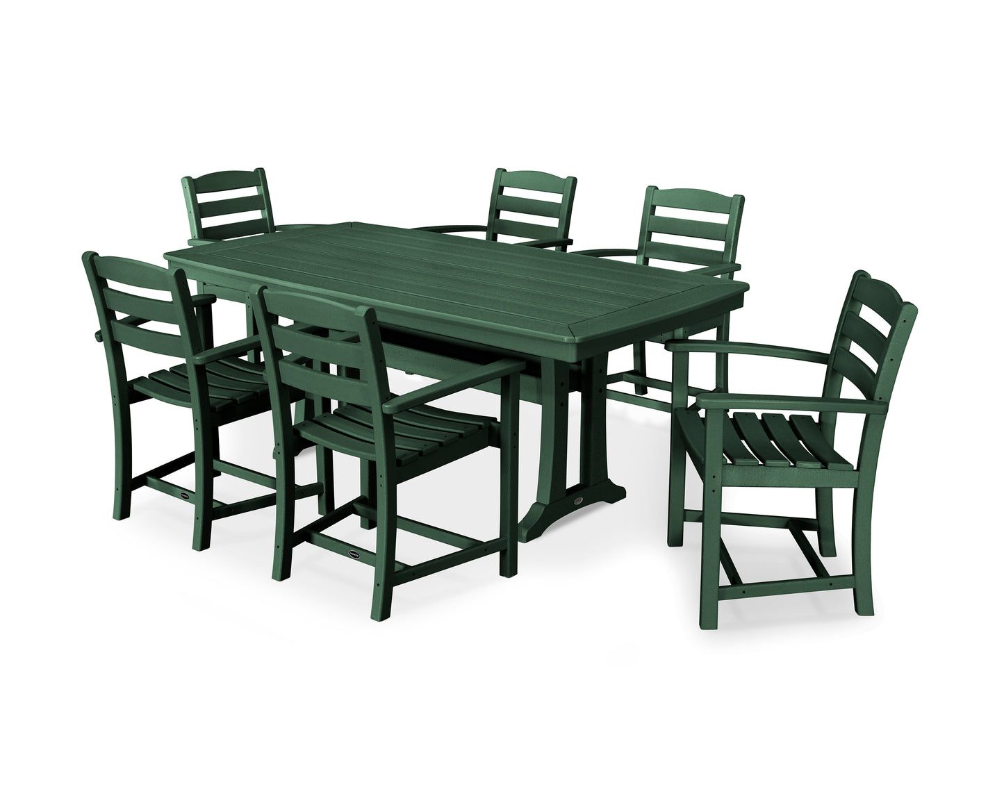 La Casa Caf‚ 7-Piece Arm Chair Dining Set with Trestle Legs
