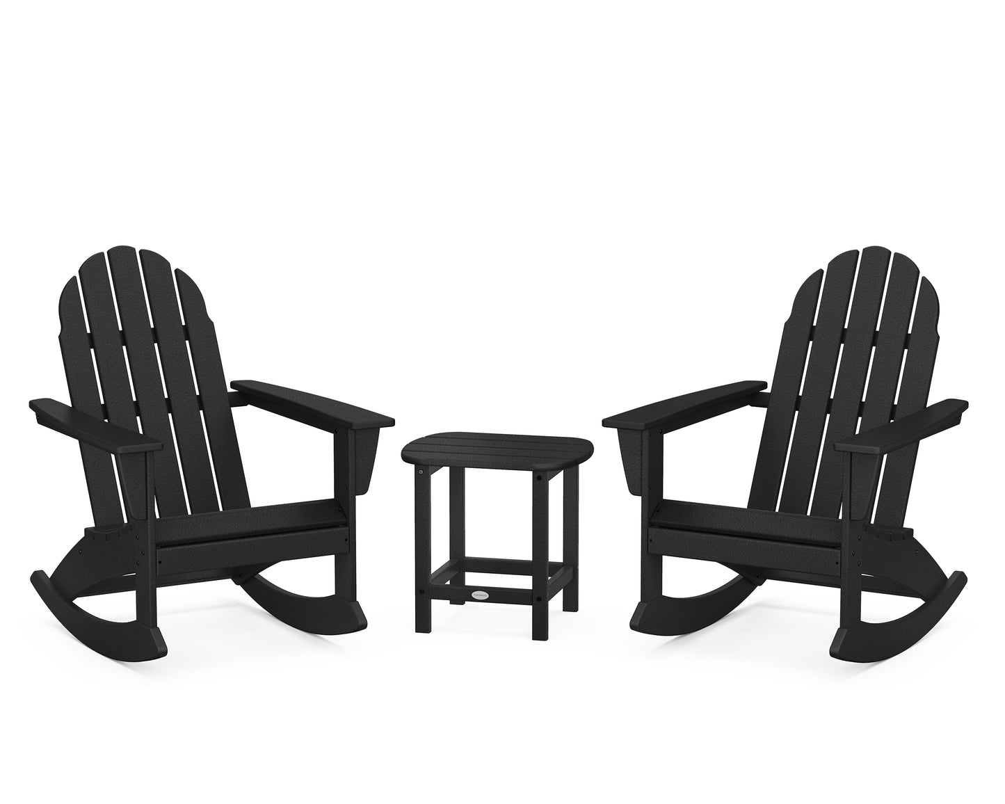 Vineyard 3-Piece Adirondack Rocking Chair Set with South Beach 18" Side Table