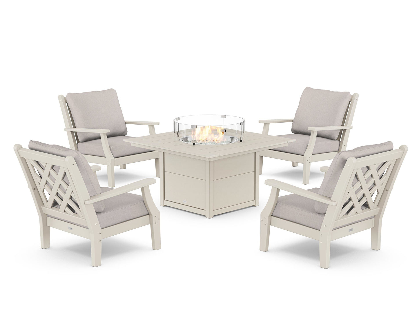 Wovendale 5-Piece Deep Seating Set with Fire Pit Table