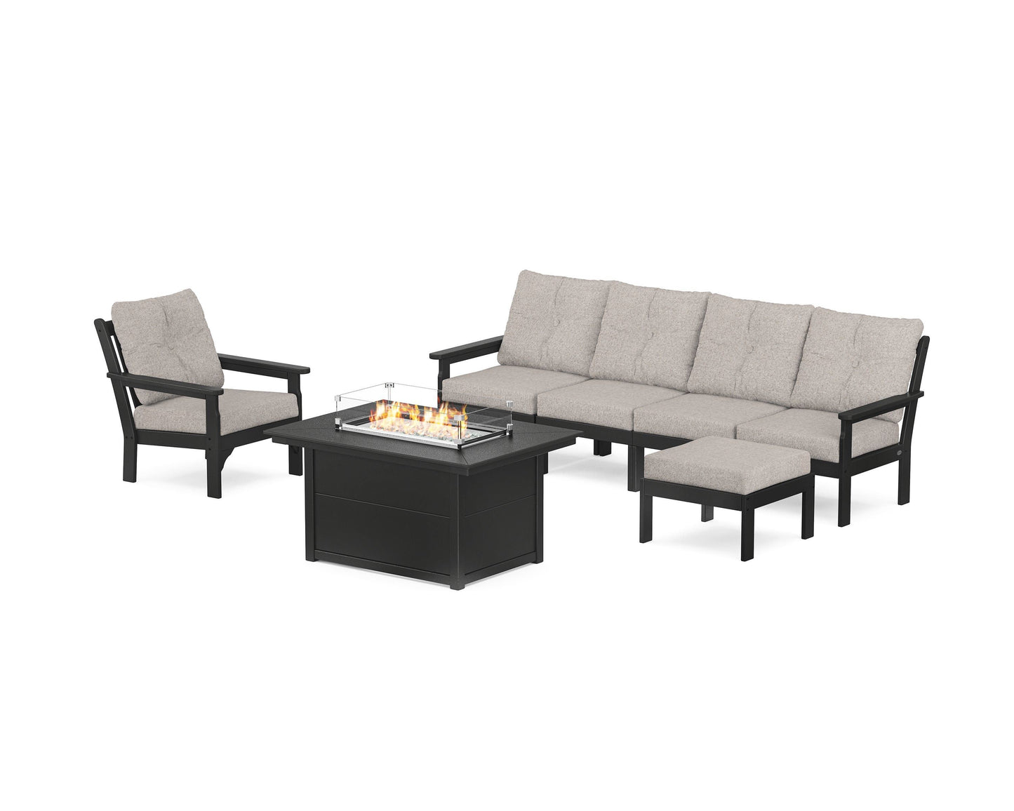 Vineyard Sectional Lounge and Fire Pit Set
