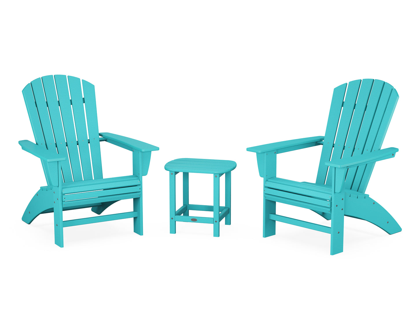 Nautical 3-Piece Curveback Adirondack Set