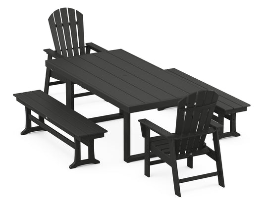 South Beach 5-Piece Dining Set with Benches