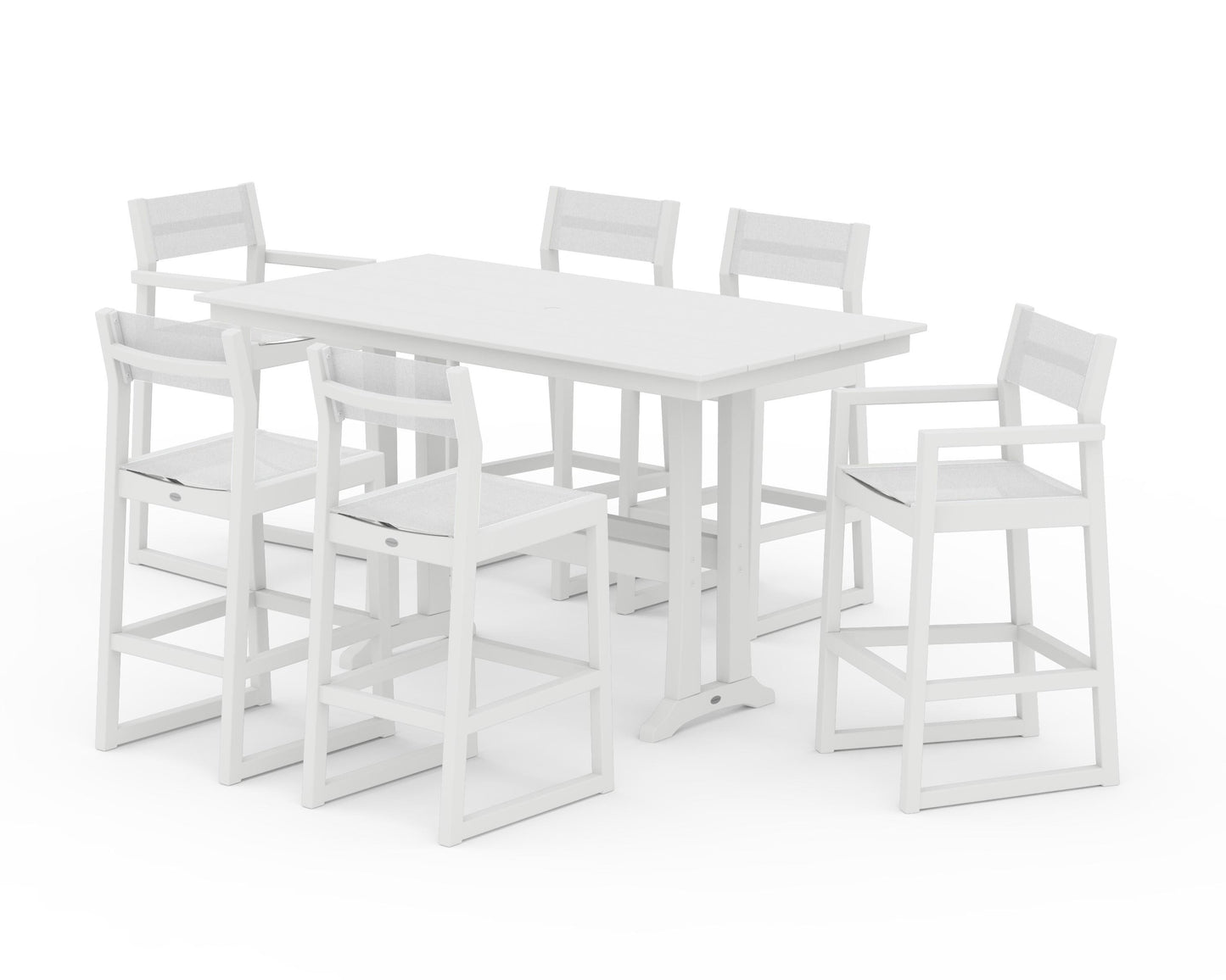 EDGE Sling 7-Piece Farmhouse Bar Set with Trestle Legs