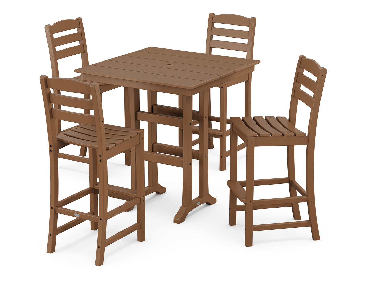 La Casa Café 5-Piece Farmhouse Trestle Bar Set