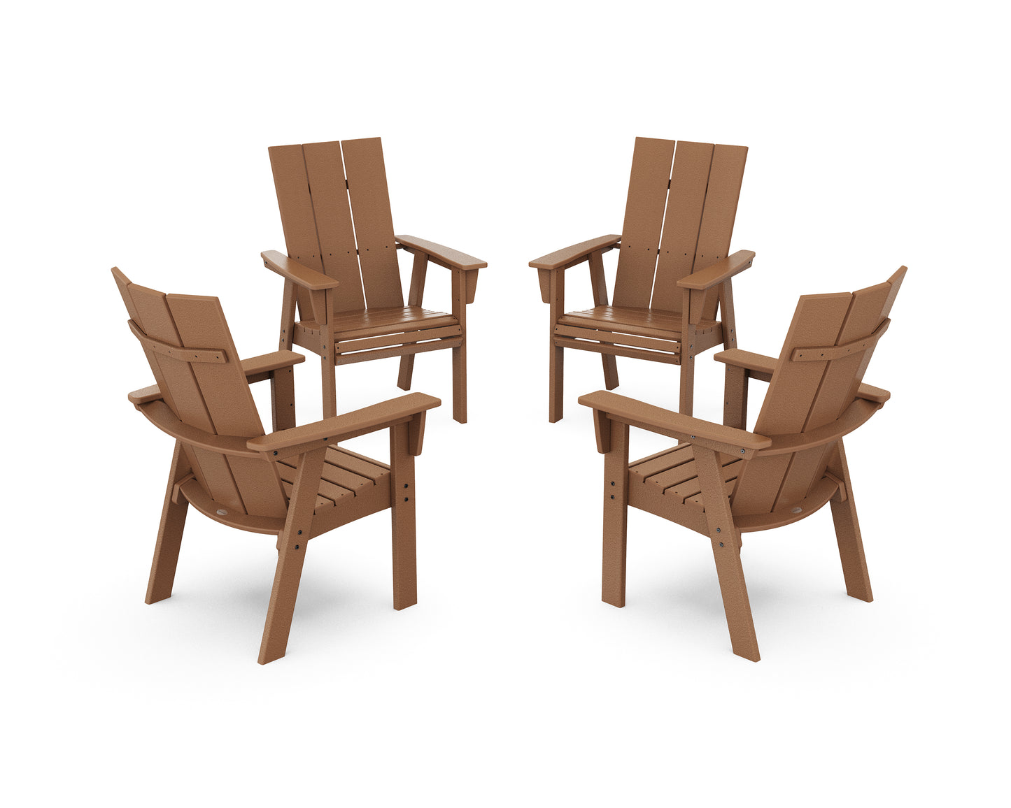 Modern 4-Piece Curveback Upright Adirondack Conversation Set