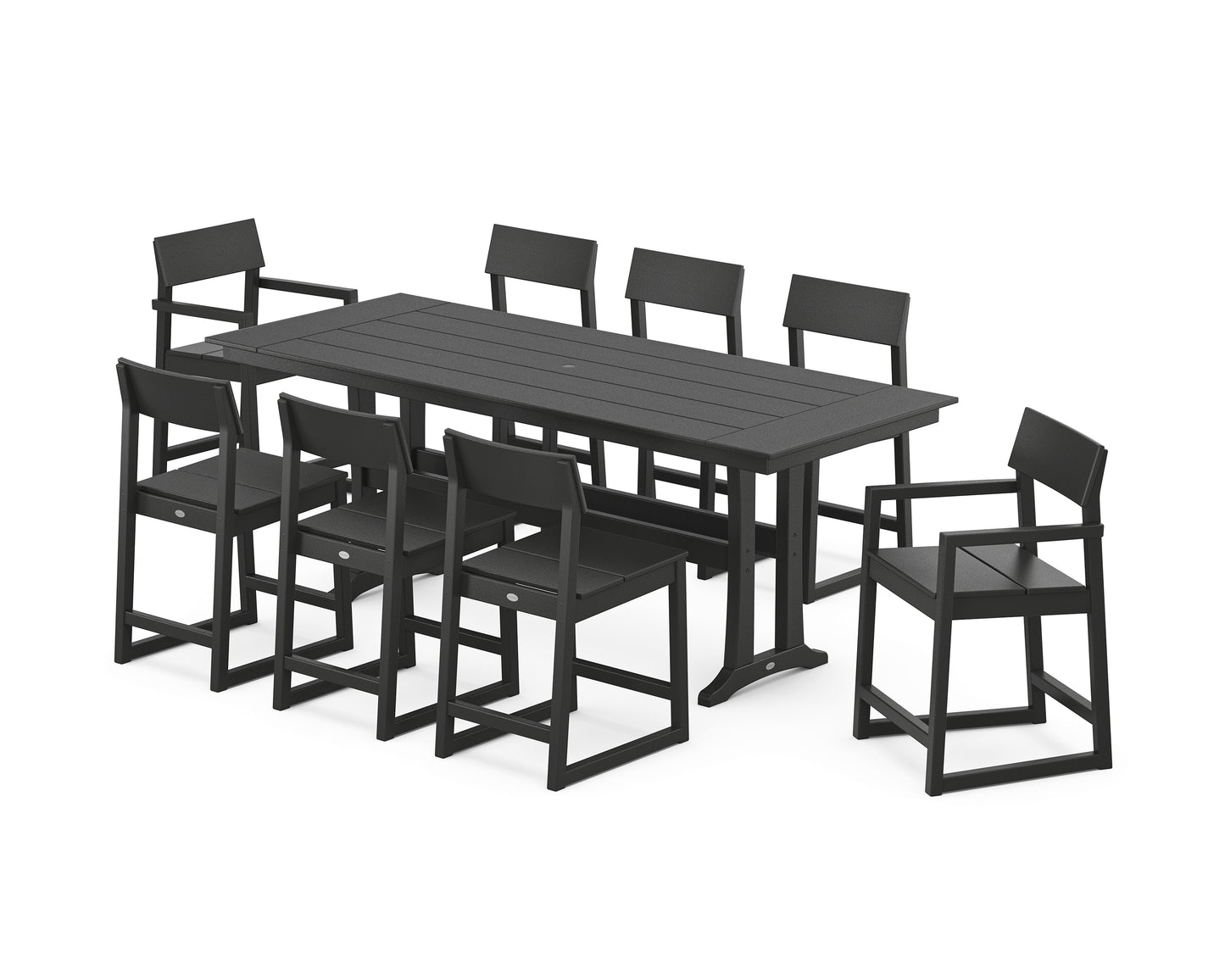 EDGE 9-Piece Farmhouse Counter Set with Trestle Legs