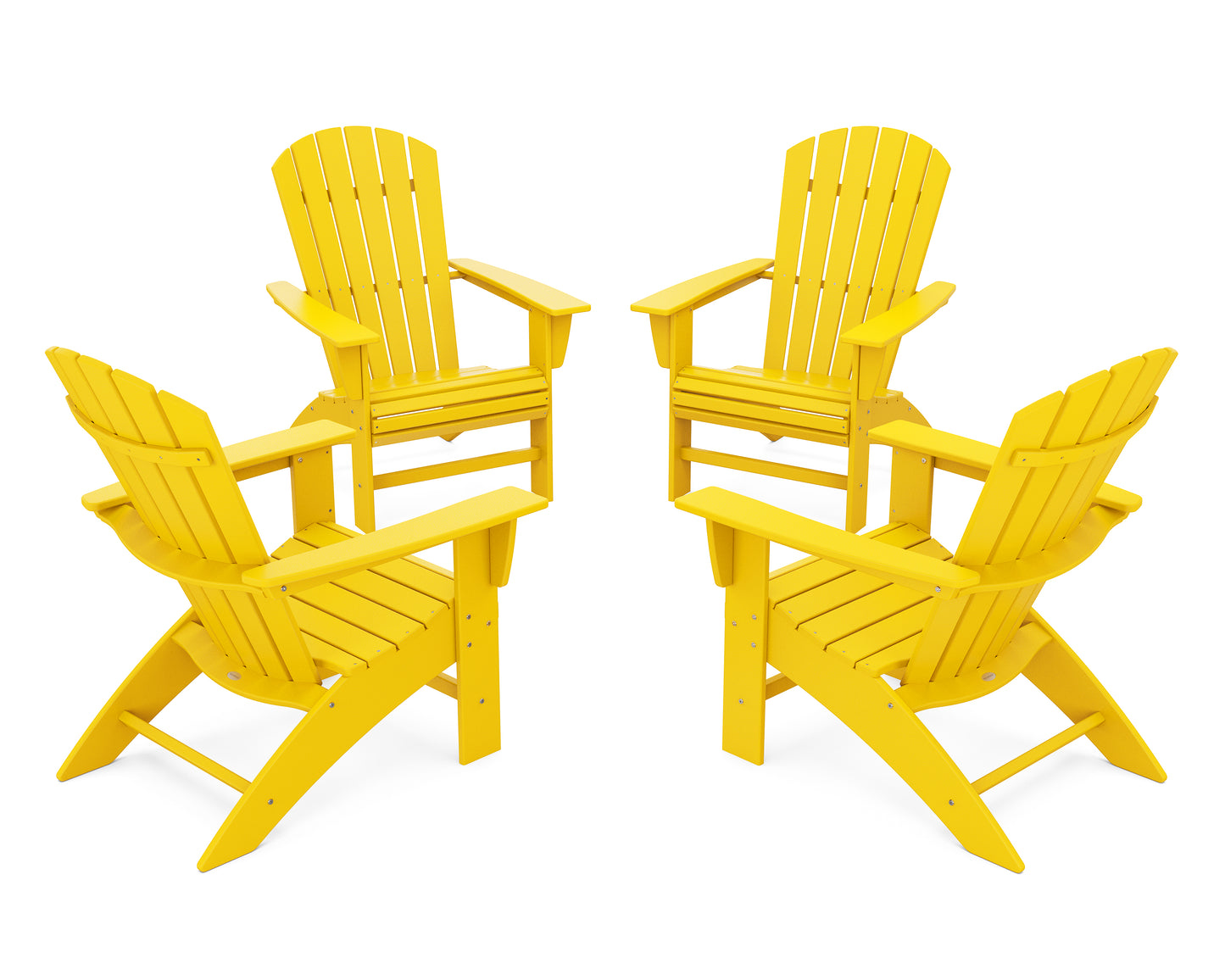 4-Piece Nautical Curveback Adirondack Chair Conversation Set