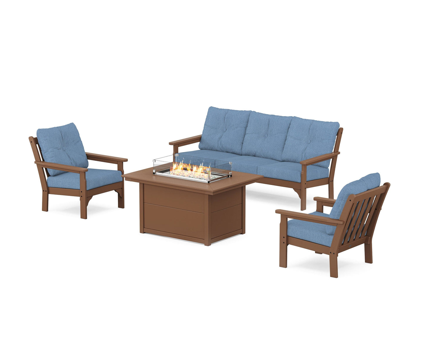 Vineyard Deep Seating Fire Pit Table Set