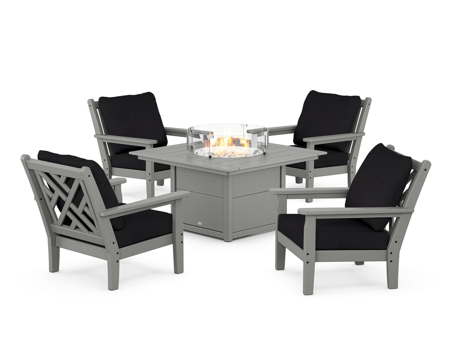 Chippendale 5-Piece Deep Seating Set with Fire Pit Table
