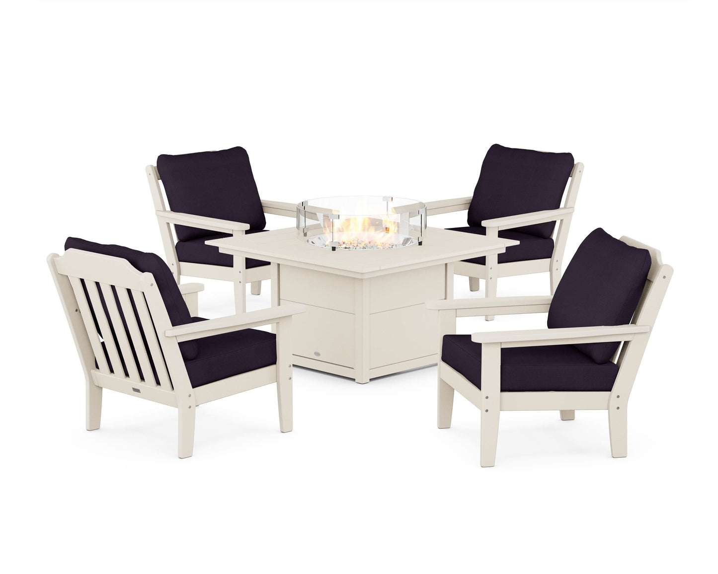 Cottage 5-Piece Deep Seating Set with Fire Pit Table