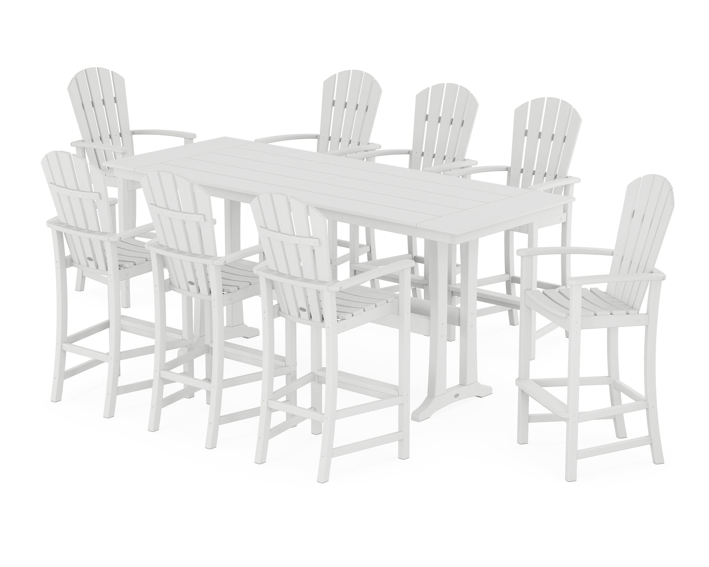 Palm Coast 9-Piece Farmhouse Bar Set with Trestle Legs