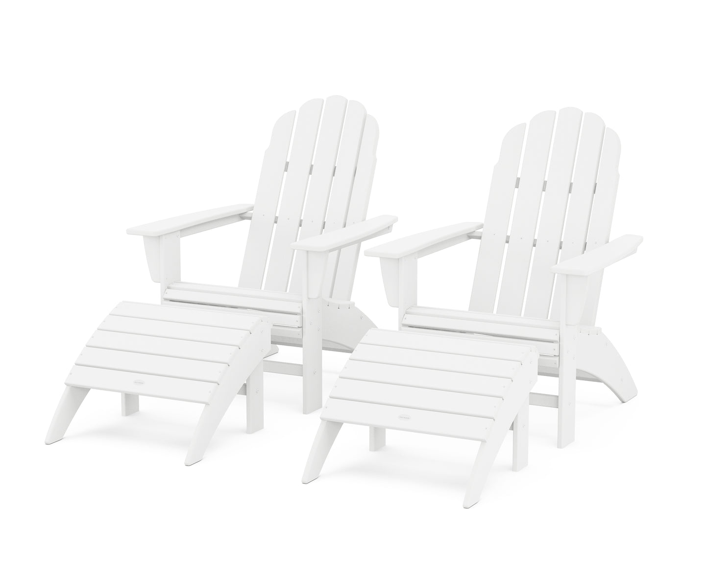 Vineyard Curveback Adirondack Chair 4-Piece Set with Ottomans