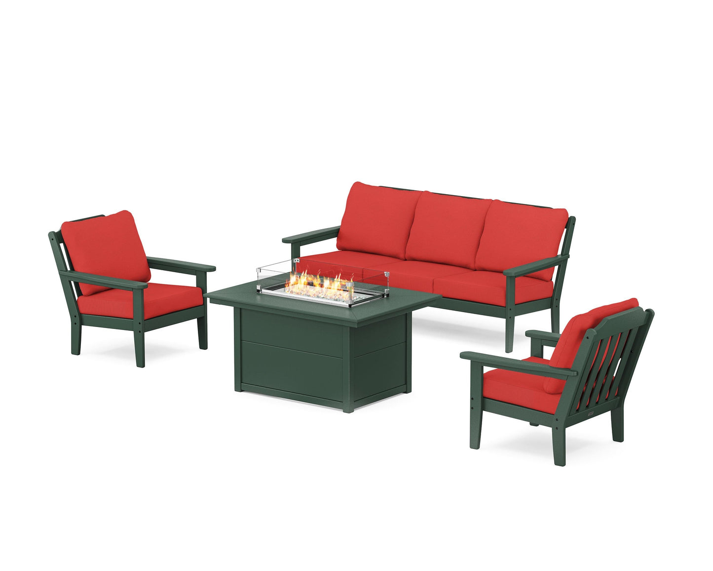 Cottage Deep Seating Fire Pit Table Set