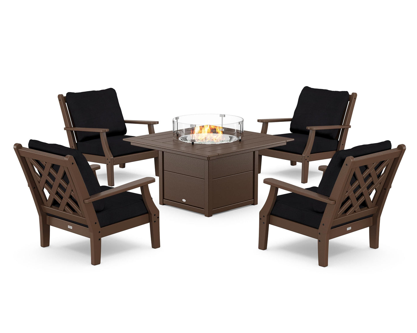 Wovendale 5-Piece Deep Seating Set with Fire Pit Table