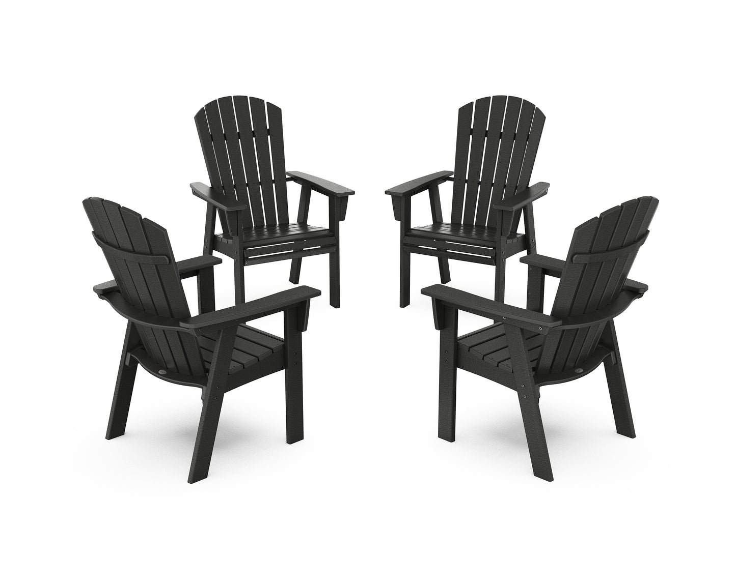 Nautical 4-Piece Curveback Upright Adirondack Conversation Set