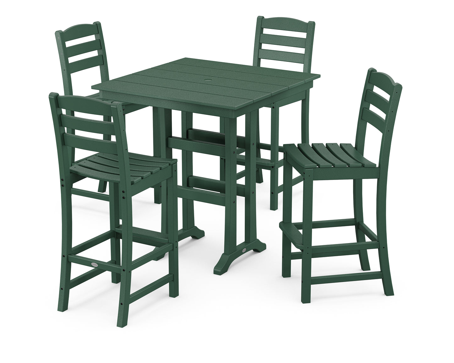 La Casa Café 5-Piece Farmhouse Trestle Bar Set