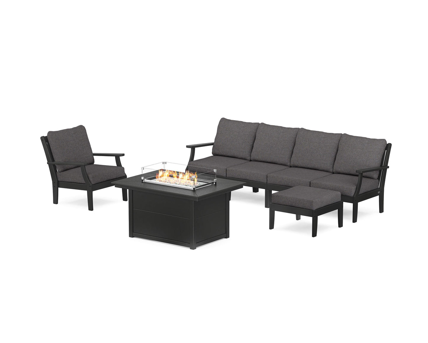 Braxton Sectional Lounge and Fire Pit Set