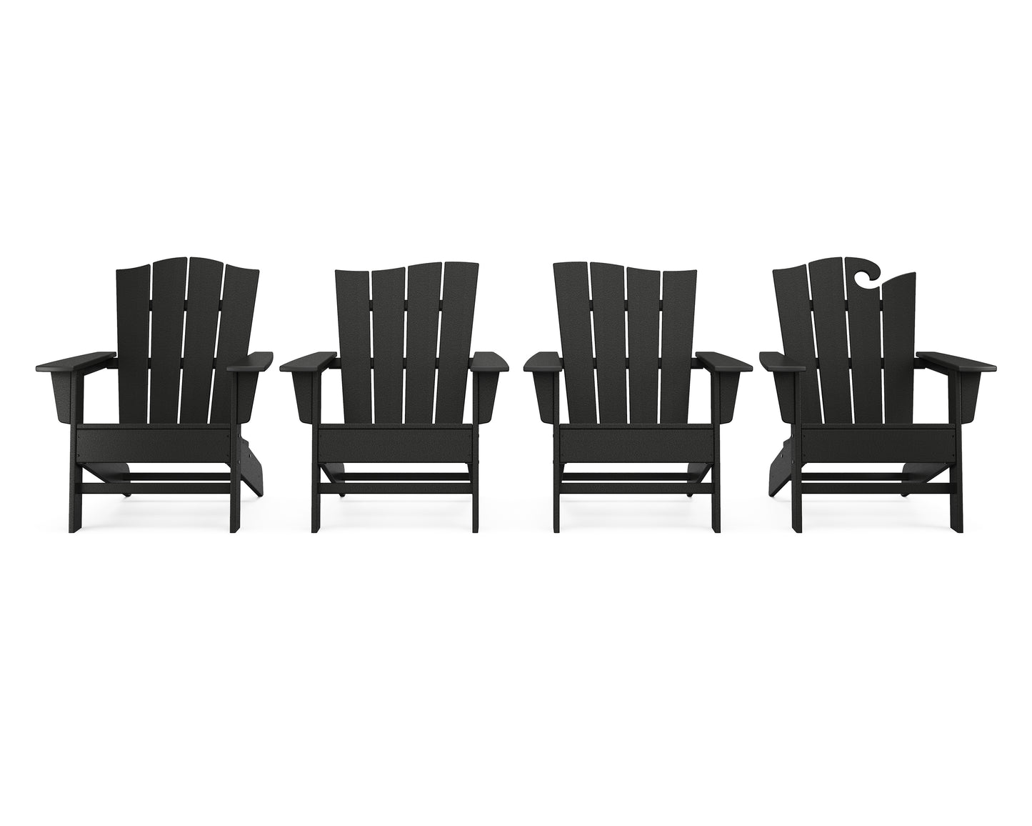 Wave Collection 4-Piece Adirondack Chair Set