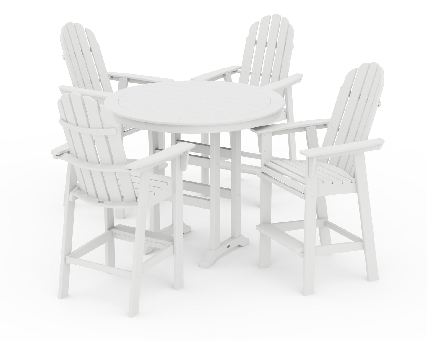 Vineyard Curveback Adirondack 5-Piece Nautical Trestle Bar Set