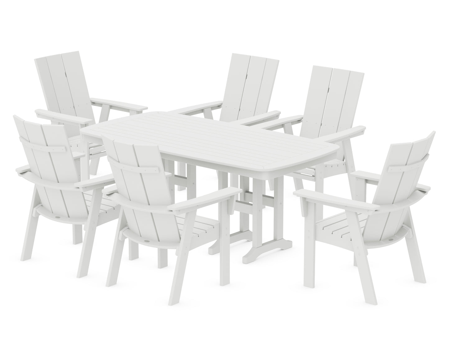 Modern Curveback Adirondack 7-Piece Dining Set