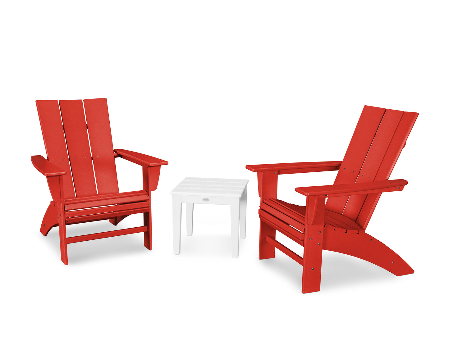 Modern 3-Piece Curveback Adirondack Set