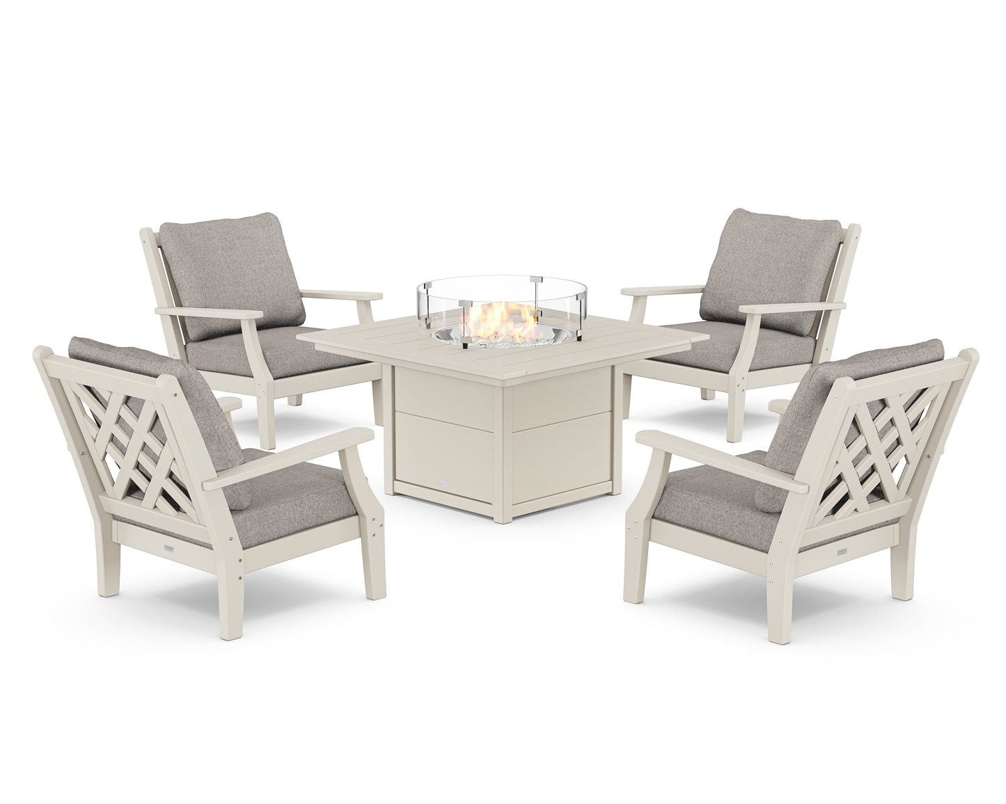 Wovendale 5-Piece Deep Seating Set with Fire Pit Table