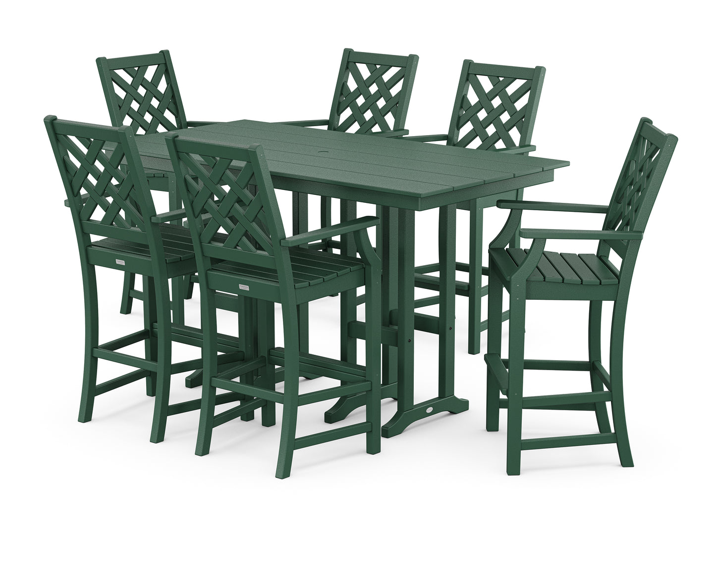 Wovendale Arm Chair 7-Piece Farmhouse Bar Set